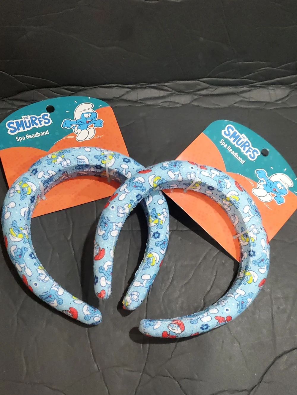 Smufs blue smurfs printed 2 pack terrycloth style spa headband set brand new